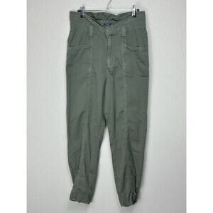 Abercrombie & Fitch High Waist Jogger Pants Size Small Olive Green Lightweight